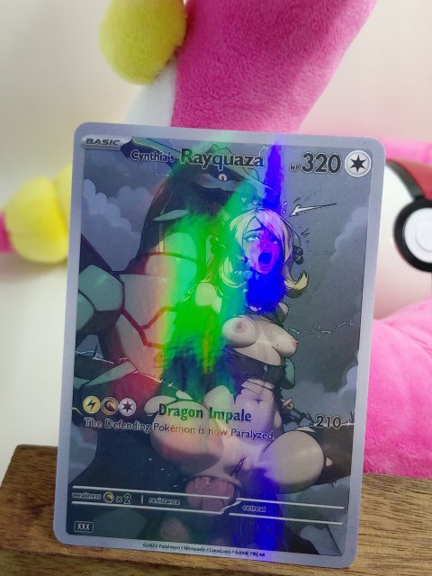 CYNTHIA'S RAYQUAZA Custom Made Pokemon Waifu Card 1