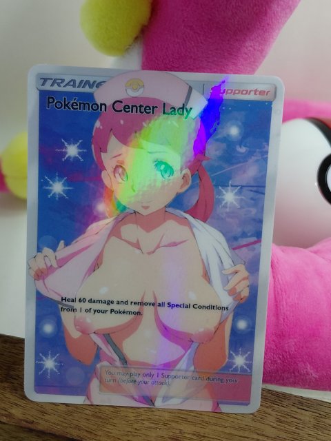 NURSE JOY POKEMON CENTER LADY Custom Made Pokemon Waifu Card 1